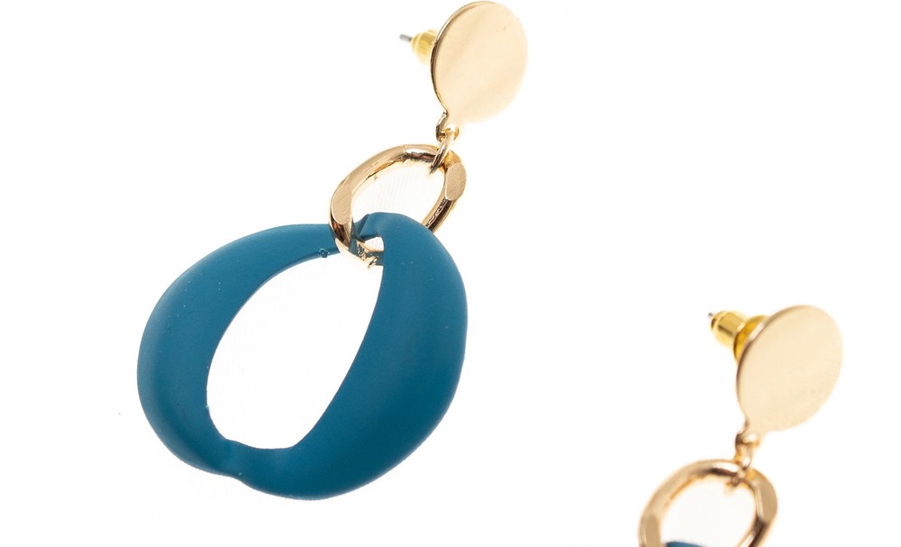 Post Circle Drop Color Earring