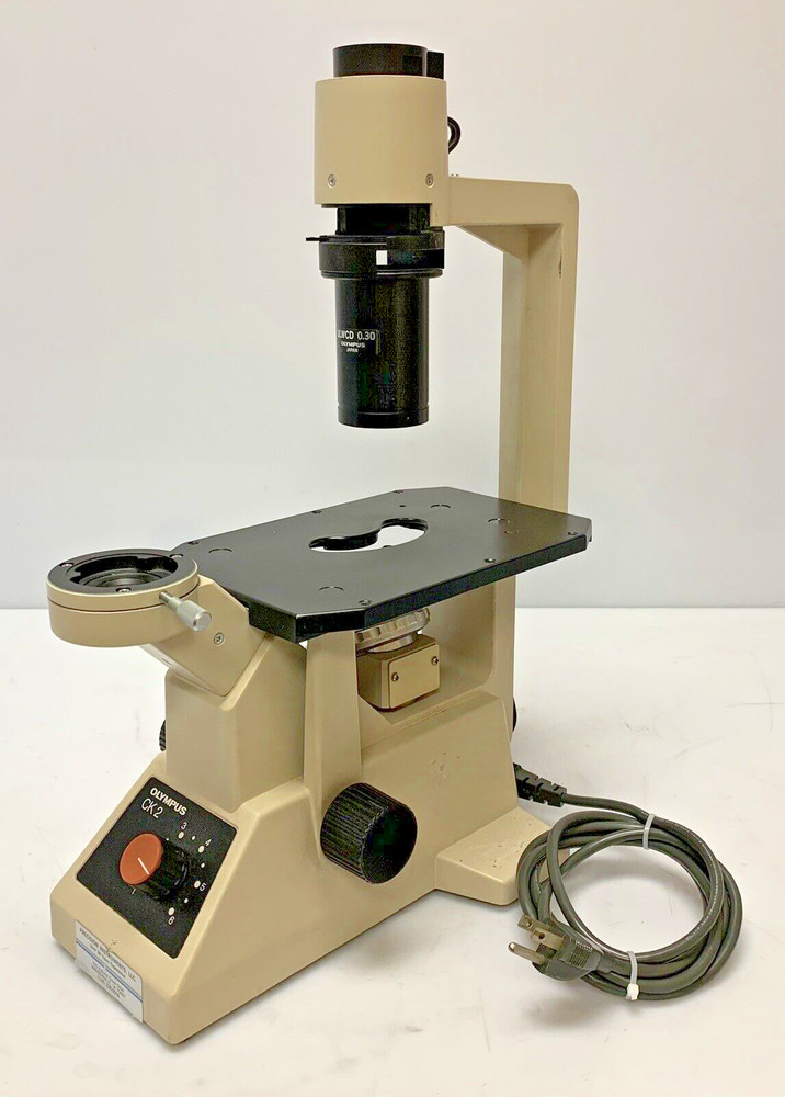 Olympus CK 2 Inverted Microscope W/ 3 Objectives No Eyepiece