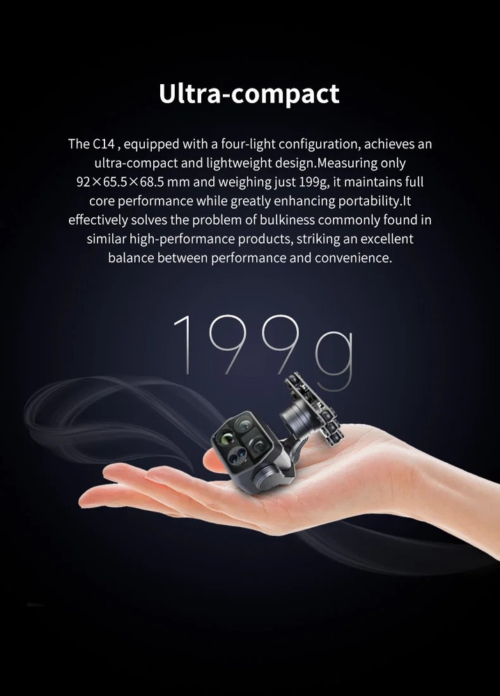 Skydroid C14 3-Axis Multi-Function 5MP Four-Light Camera Gimbal 2K HD Camera New