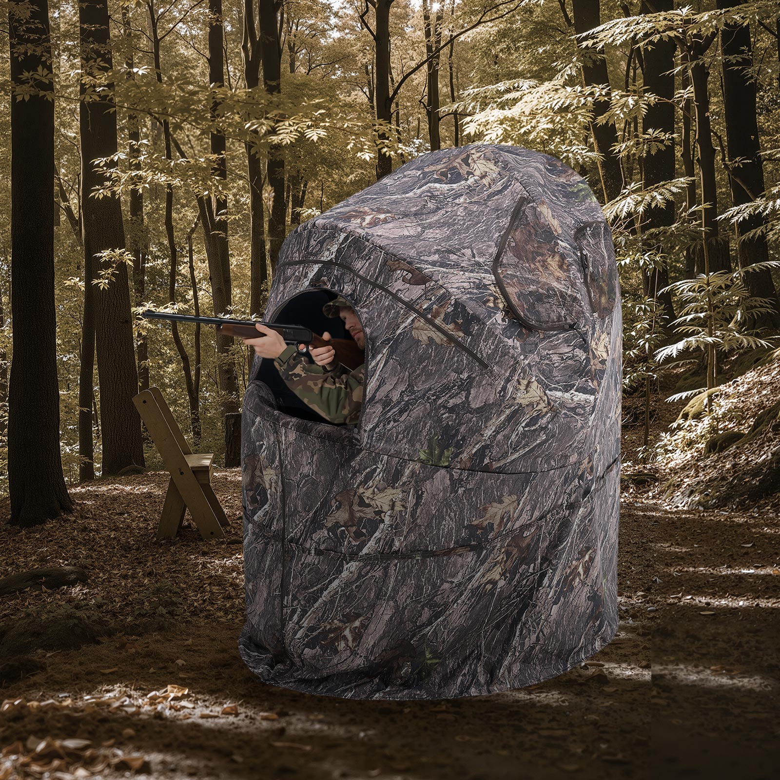 Uimoso Single Person Portable Hunting Blind Ground Deer Duck Blind Carry Bag