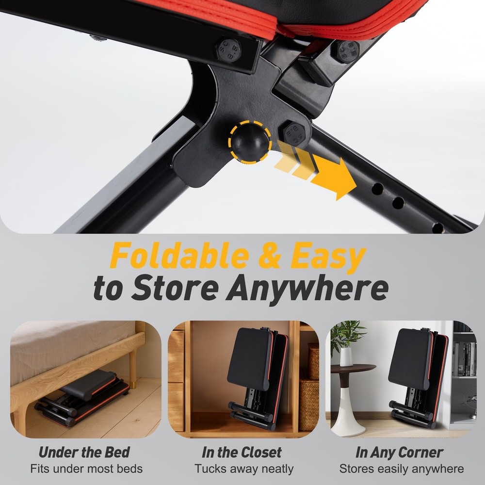 Aidoly Adjustable Weight Bench, Workout Bench 795 lbs Capacity with 72 Multi-Pos