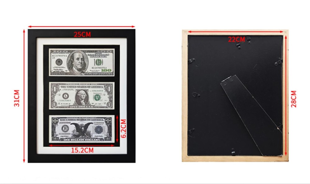 Tabletop picture frame, Dollar Bill Frame ,Multi Dollar Bill Frame