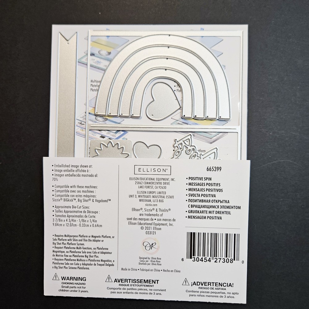 POSITIVE SPIN Sizzix Thinlits Cutting Dies Rainbow Heart Sun Card Parts bb245