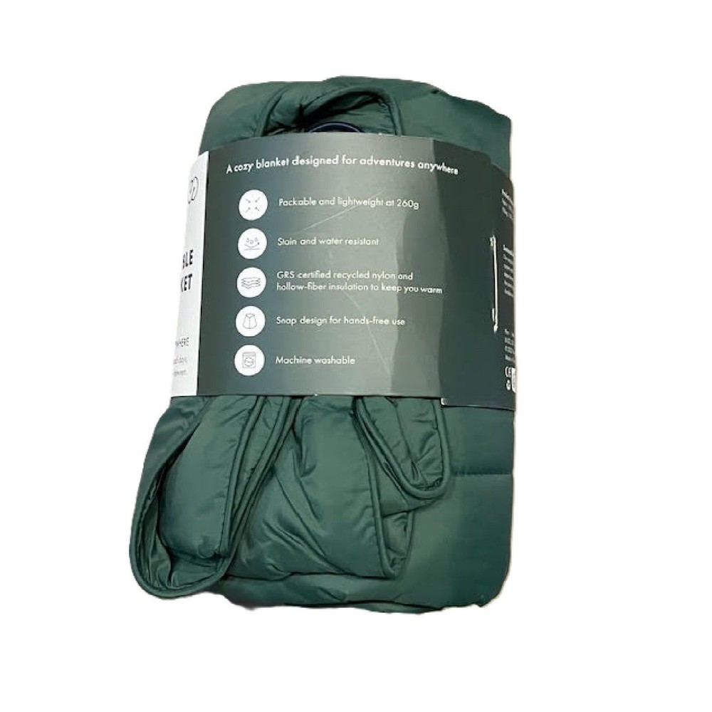 Camping style- Packable Blanket - 57 x 38 Green