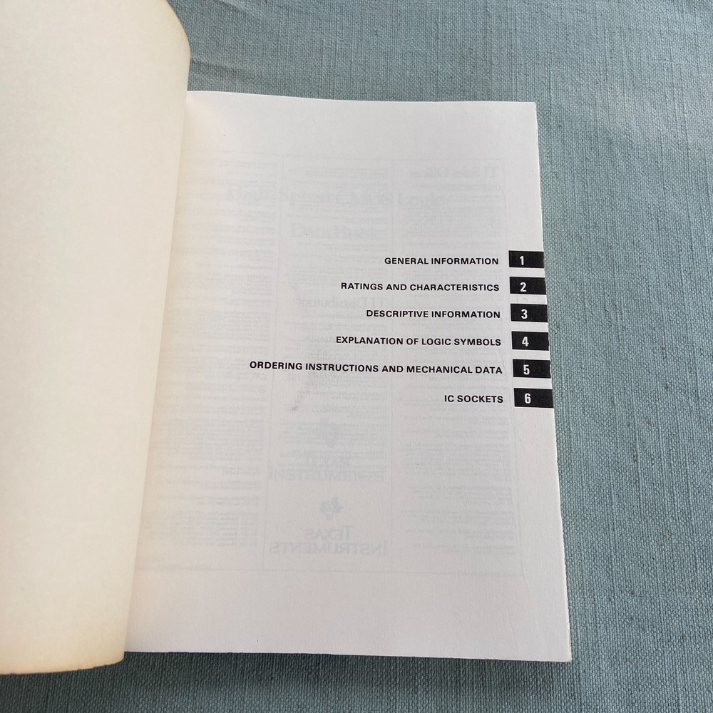 Book Texas Instruments 1983 Silicon-gate Complementary MOS CMOS High Speed TI Lo