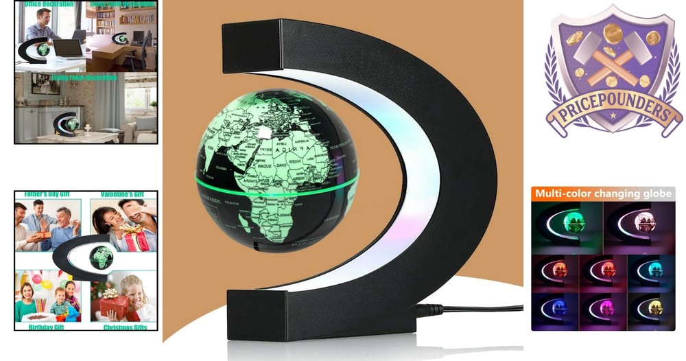 Multicolor Changing Magnetic Levitation Floating Globe - Unique Desk Gadget