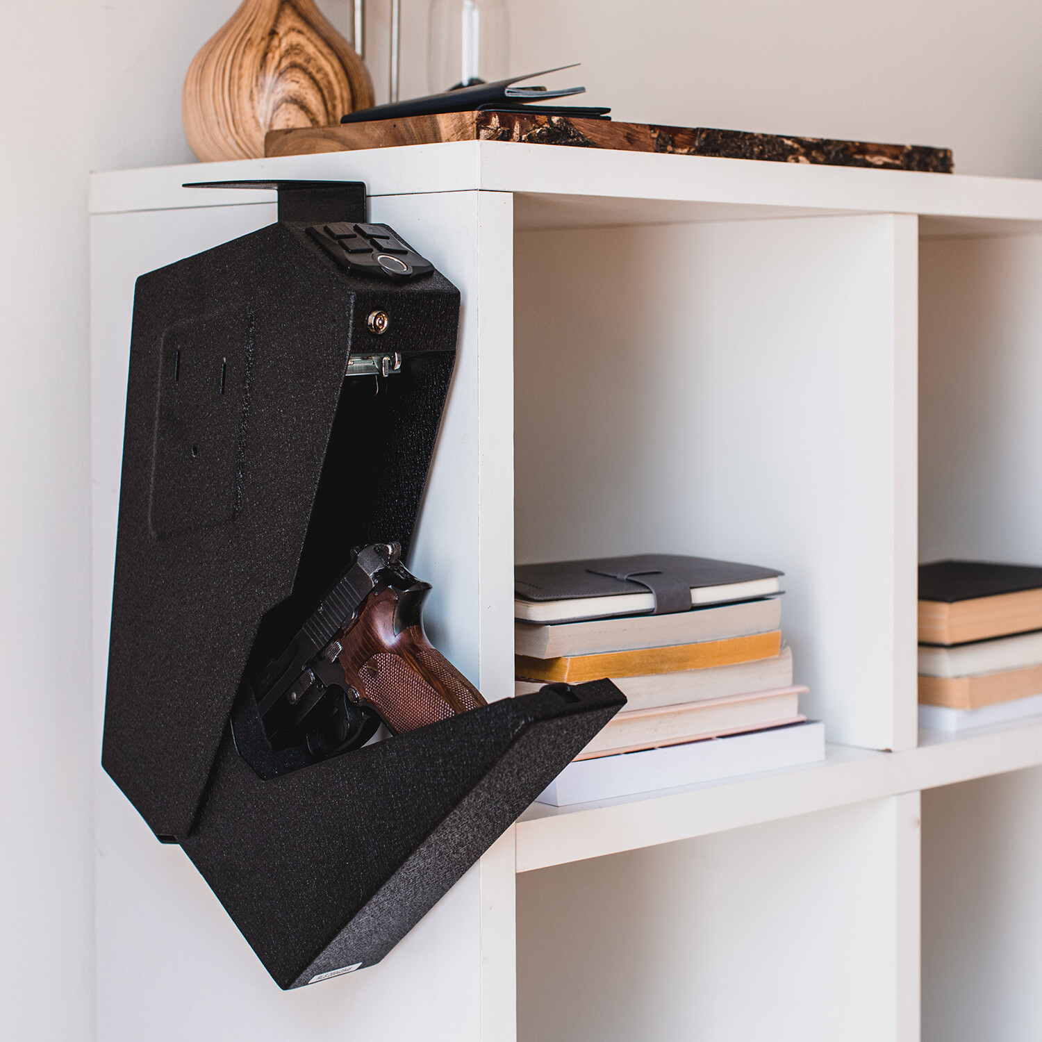 RPNB Gun Safe Mounted Firearm Safety with Biometric Fingerprint, Open Box