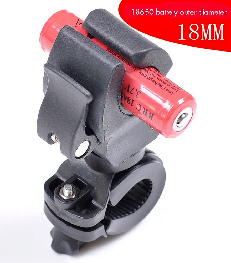 1-Pack 90° Rotation Bicycle Mount Holder Bracket for Flashlight Torch Clip Clamp