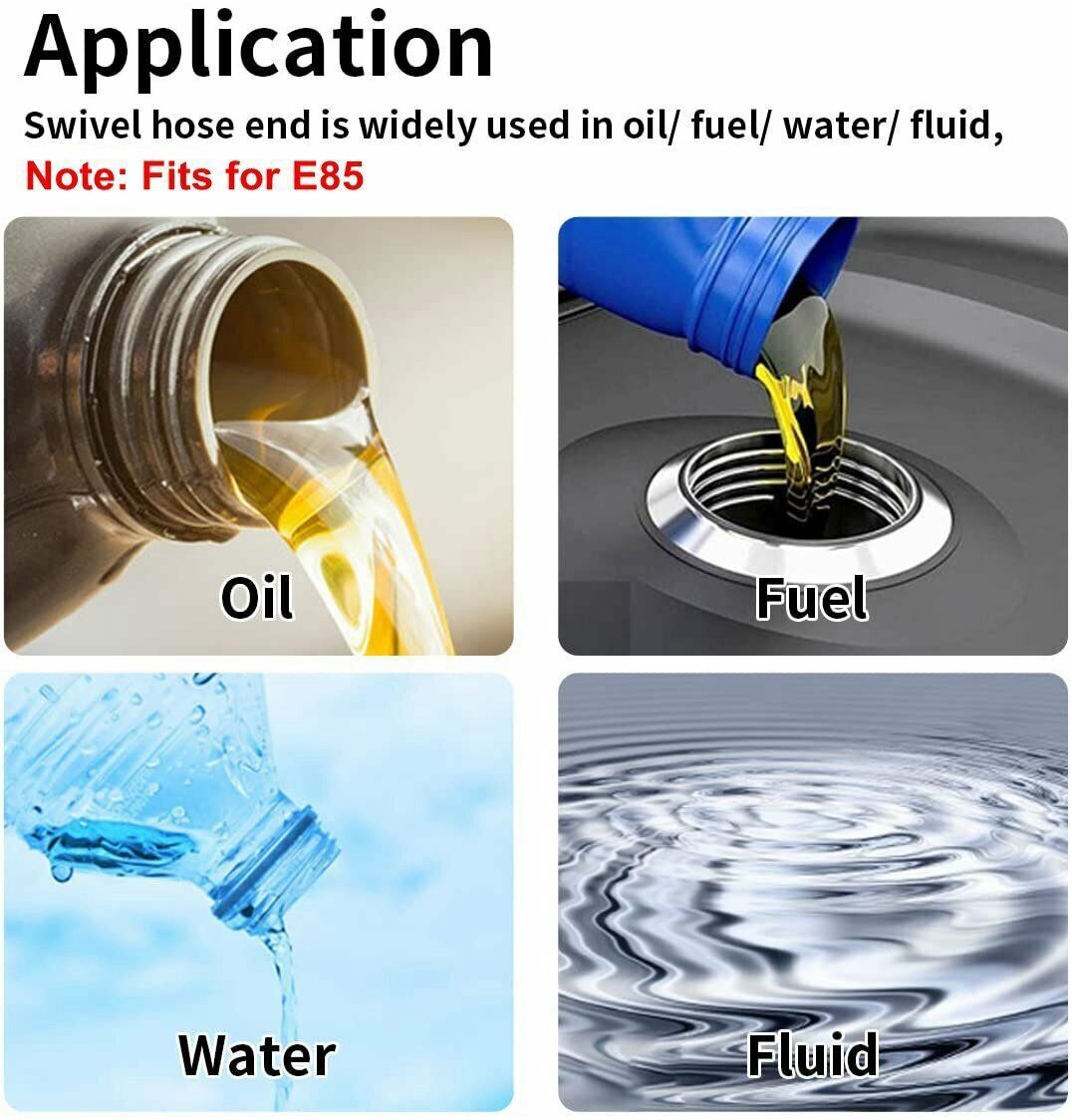 6AN 3/8" Fuel line Hose Braided Stainless Steel Oil Gas CPE Silver 10FT/20FT