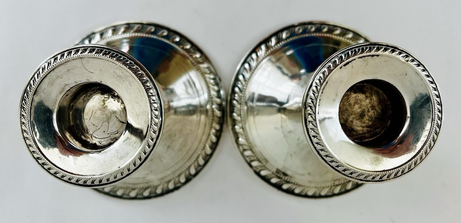 Vintage Duchin Creations Sterling Silver Candle Stick Holders Set 2 Weighted