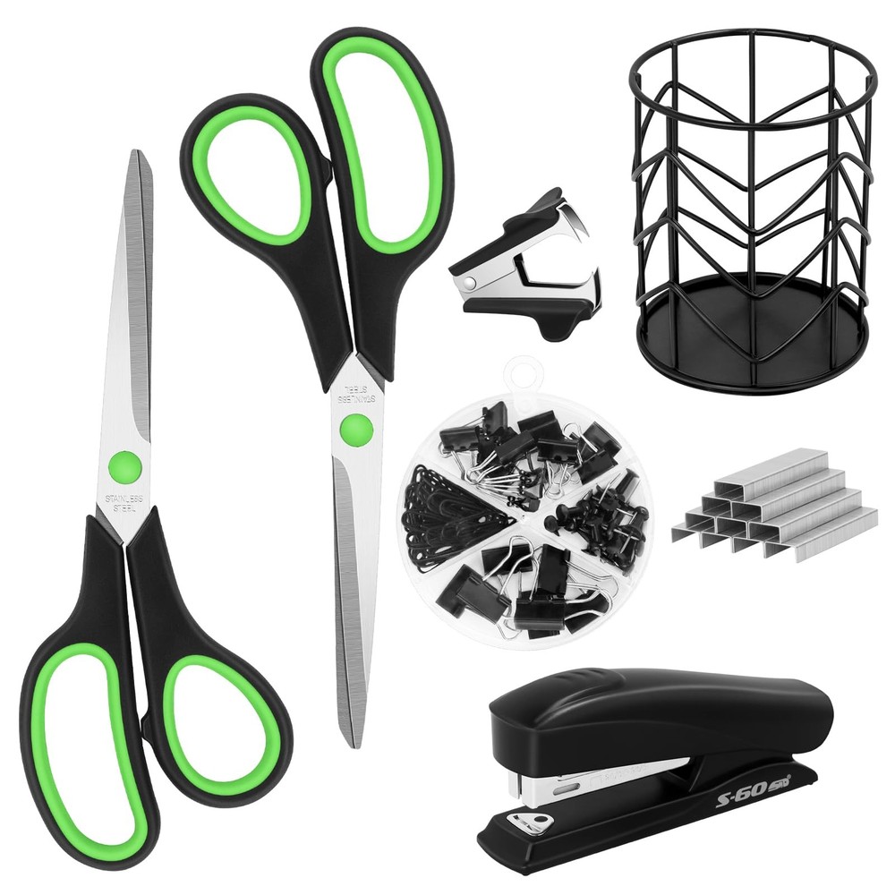 Scissors，Office Supplies Kit, Desk Set, Products Include Scissors, Stapler, S...
