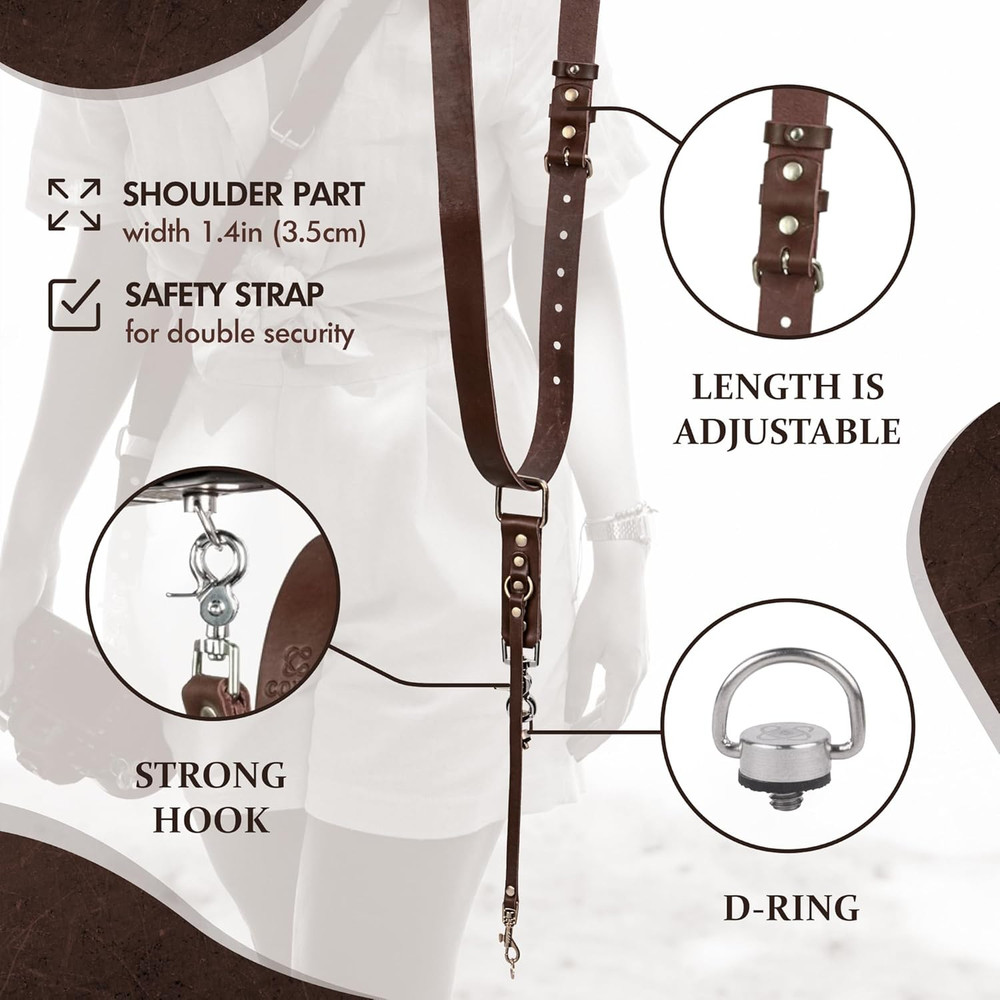 Professional Leather Camera Strap with Quick Release for Single Camera