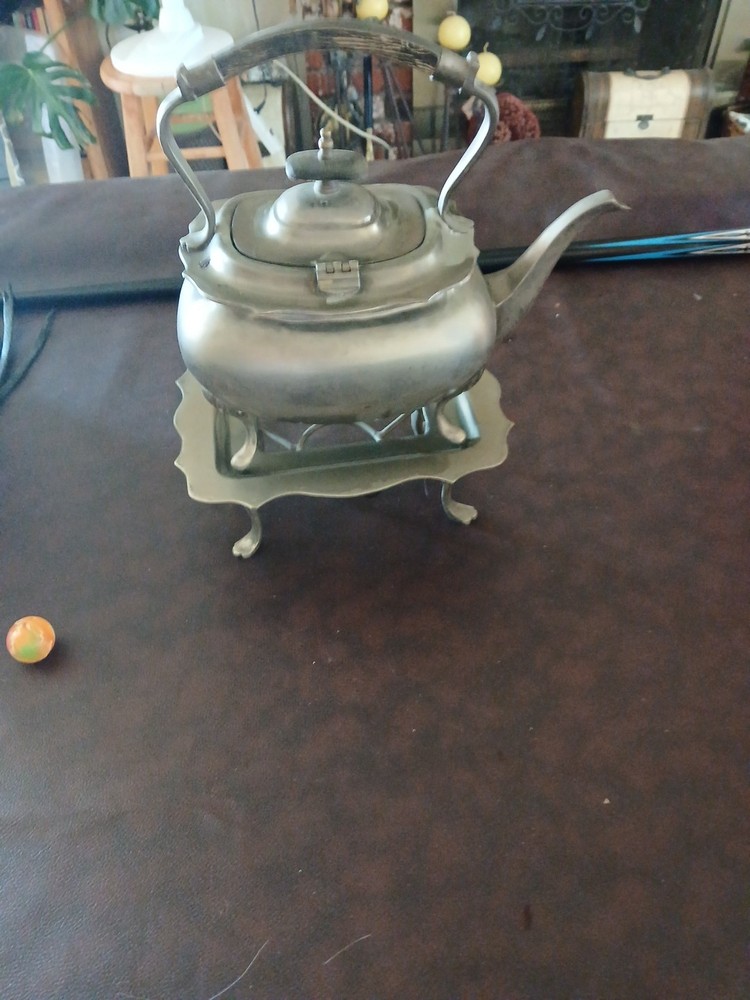 Antique Late 19th Century Tea Kettle And Stand ,silver ?