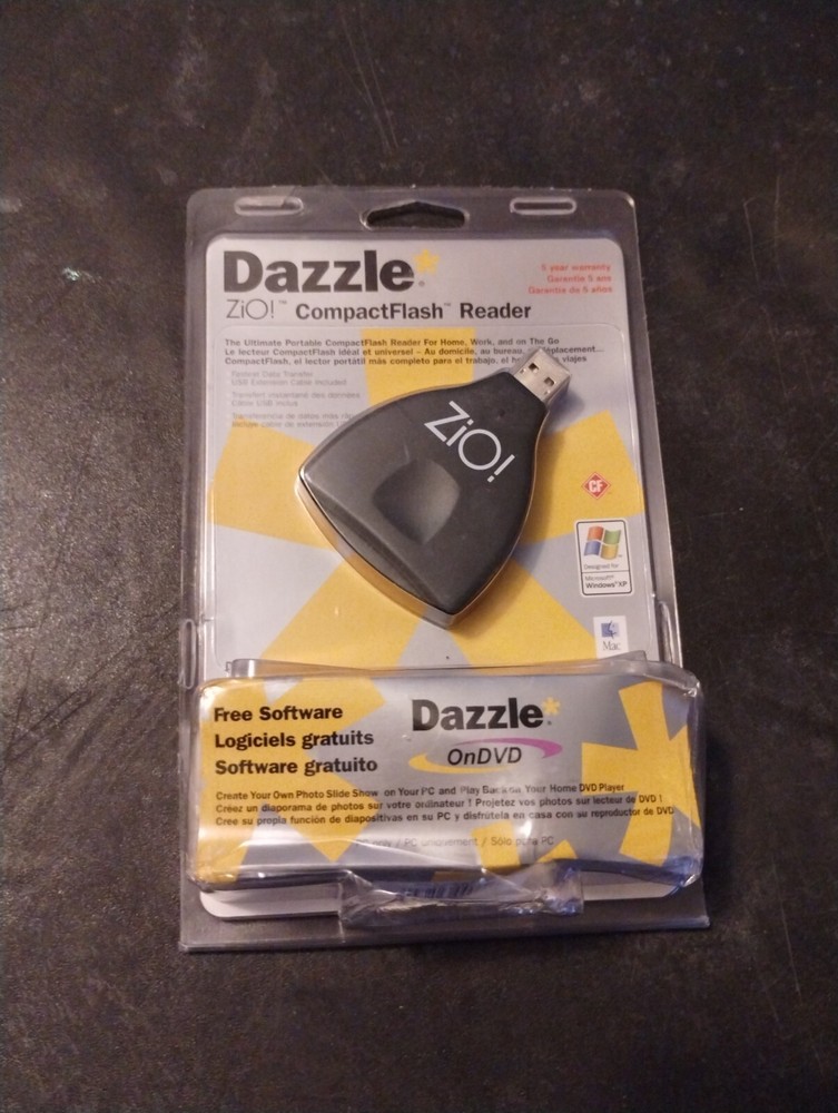 Dazzle CompactFlash Reader/Writer Digital Media Reader Software DM-8500 NEW