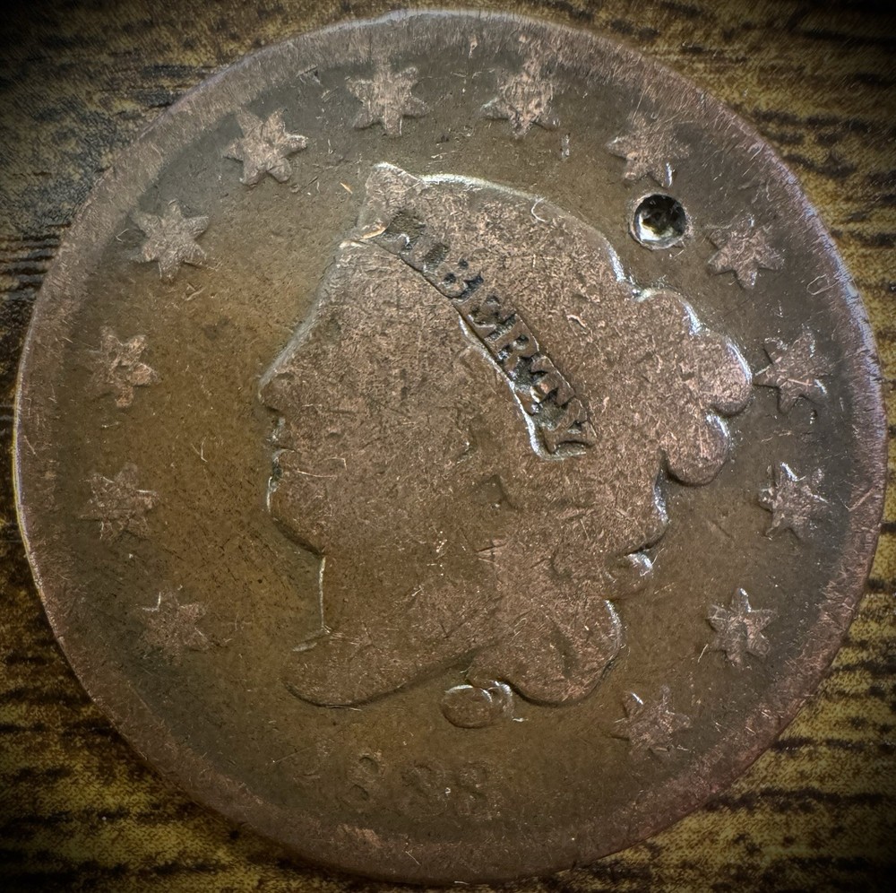 1838 Large Cent Coronet Head Matron Style