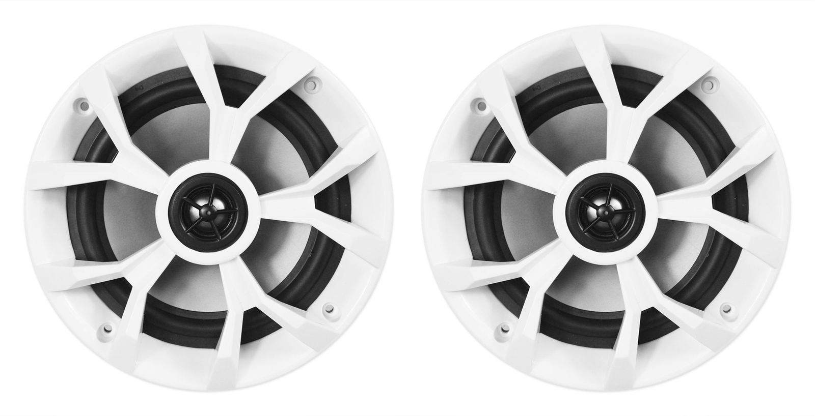(4) Rockville RKL65MBW 6.5" 700w Marine Boat Speakers w/LED+Black/White Grilles