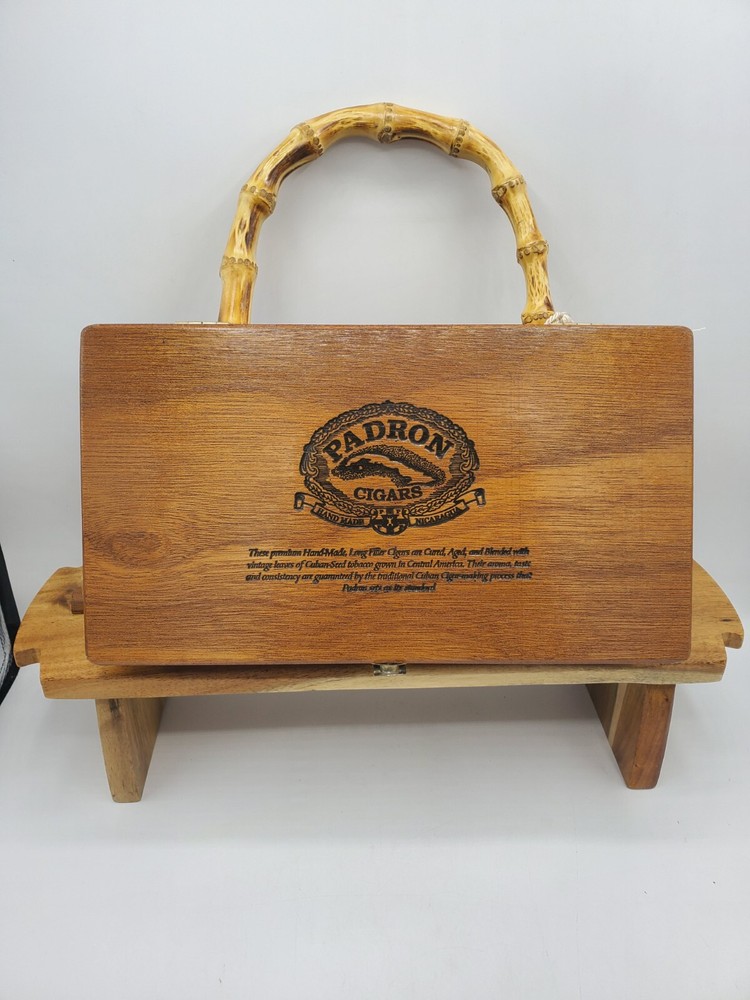 Vtg Custom Designed Padron 2000 Wooden Purse