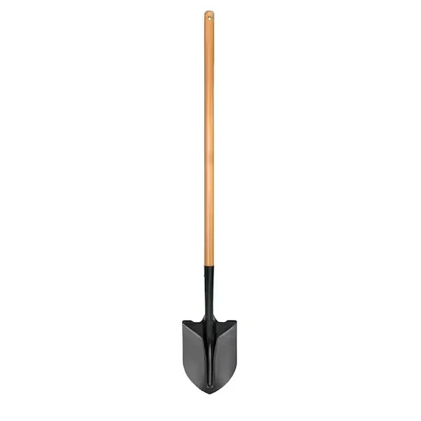 43.3 in L Wood Handle Digging Carbon Steel Shovel for Gardening Projects