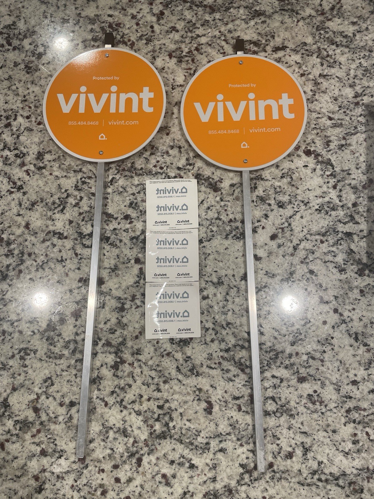 2 - VIVINT. Reflective Security Yard Sign w. 12 Decals *** BRAND NEW ***