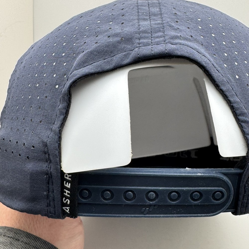 ASHER GOLF Dawn Patrol Snapback Hat Flexfit Tech Performance Navy Blue