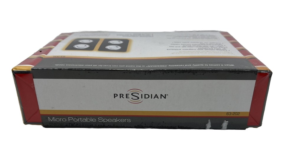 Presidian Micro Portable Speakers 63-202 Includes Audio Cable
