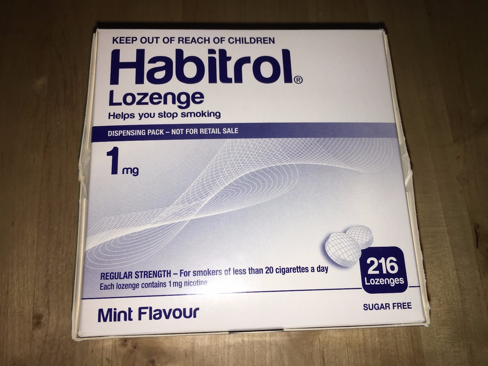 Habitrol Nicotine Lozenge 1mg MINT Flavor Lozenges 216 Pieces Sugar Free 5/24