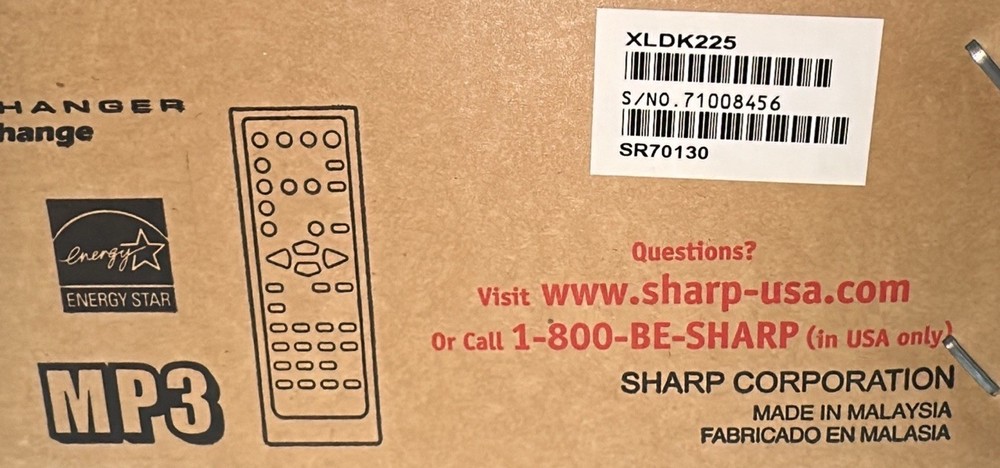 Sharp XL-DK225 Micro Component Stereo System CD Radio iPod Dock-"New" READ NOTE*