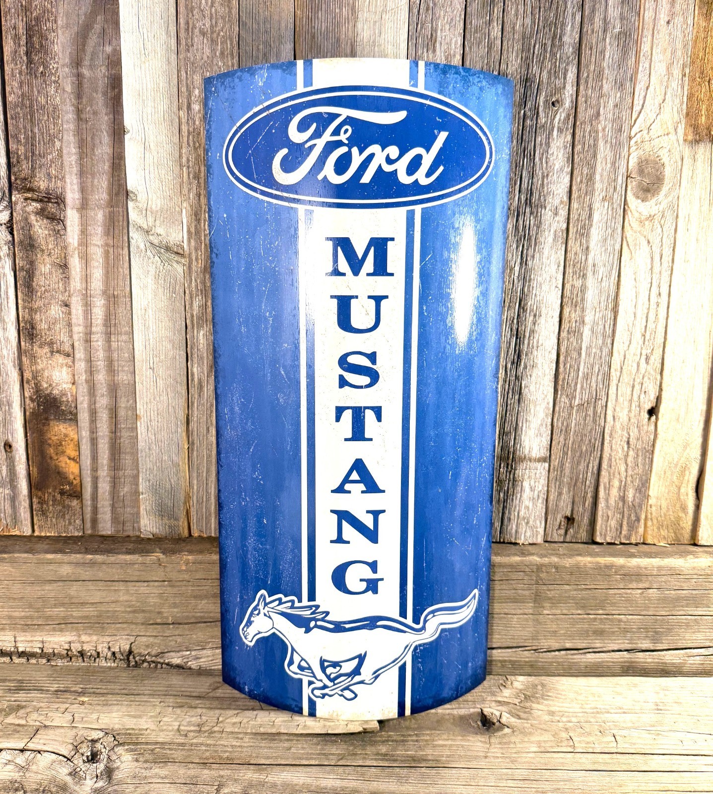 Ford Mustang 17" Rolled Form Metal Aluminum 3D Sign Garage Bar Truck New
