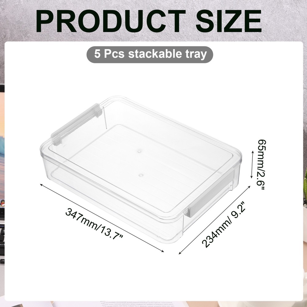 6 Qt Portable Project Case, 5 Pcs Plastic Storage Bins, Clear