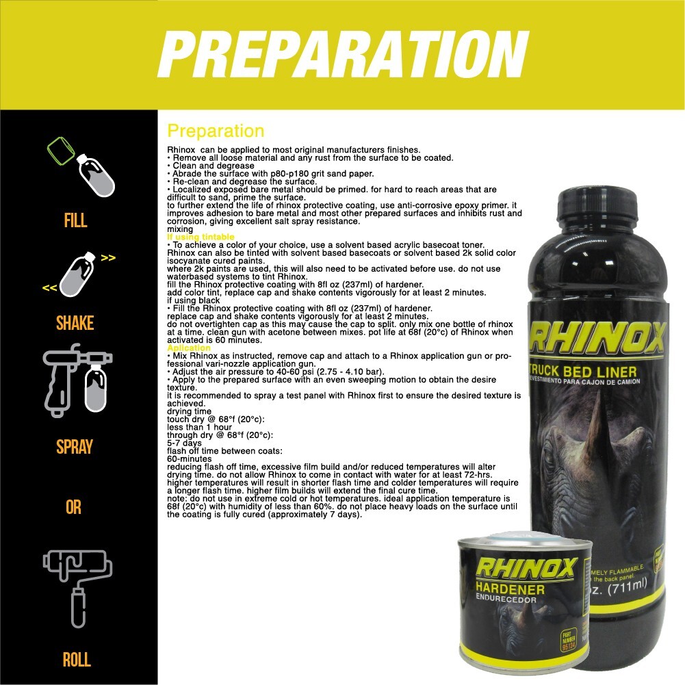 Rhinox Black 1 Gallon Urethane Spray-On Truck Bed Liner Kit with Spray Gun