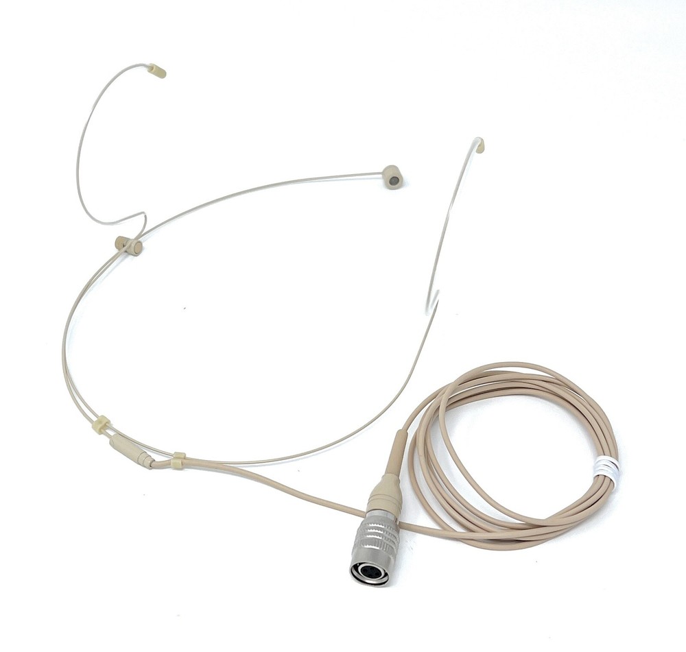 Double Earhook Headset Microphone w/ 4 pin mini XLR fits Audio Technica Wireless
