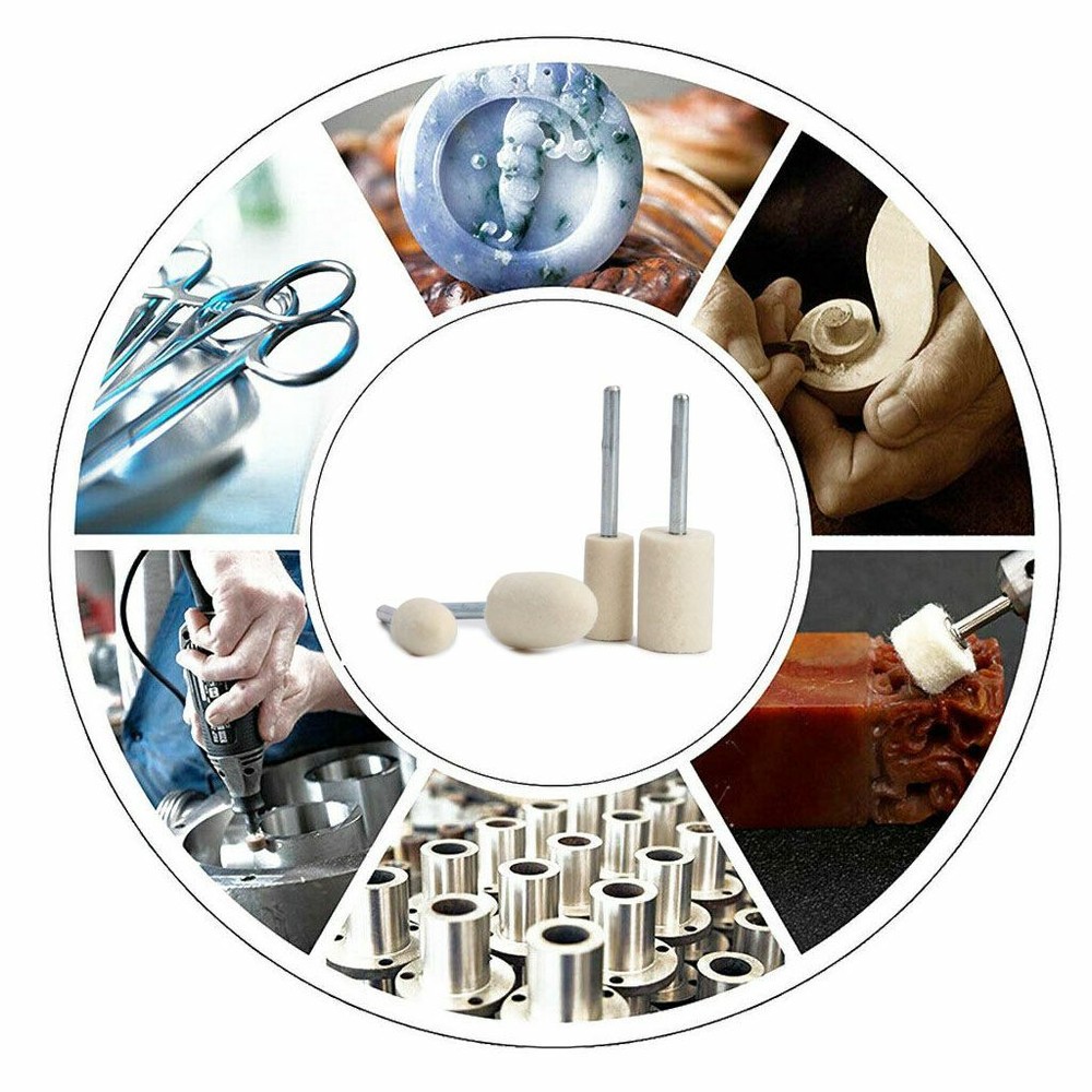 20pcs Wool Felt Polishing Bits Buffing Pads Tips Rotary Tool for Grinder Bit Kit
