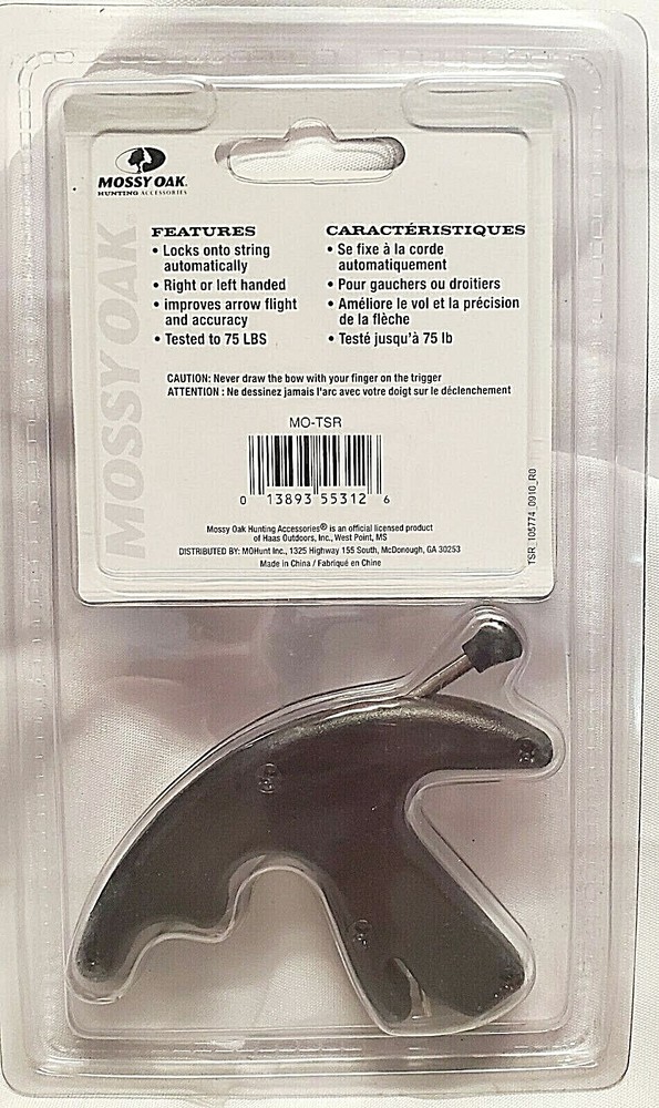 MOSSY OAK ARCHERY THUMB RELEASE NEW LEFT OR RIGHT HAND AUTO LOCKS ONTO STRING