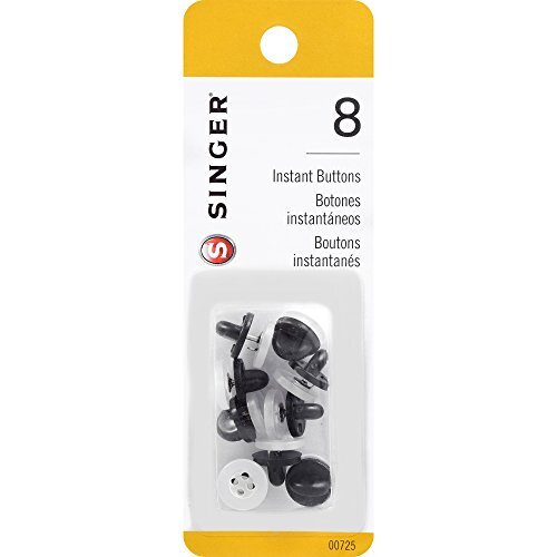 00725 No-Sew Instant Button Replacements, 8-Count, White