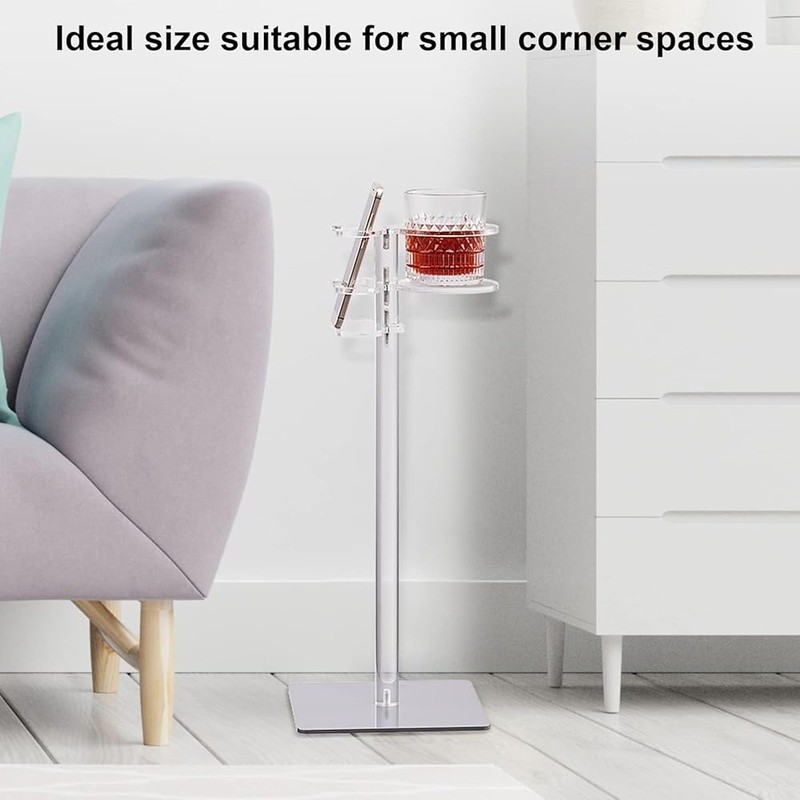 Acrylic Drink Table Lightweight Compact Modern Side Table Easy Assembly New