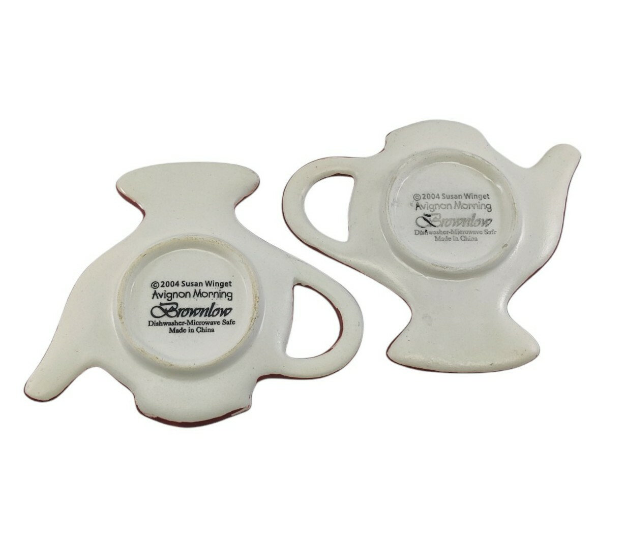 2 x Susan Winget Avignon Morning Brownlow Tea Bag Holders Rooster Sunflowers