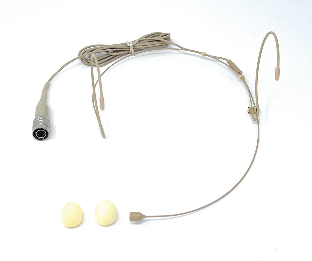 Double Earhook Headset Microphone w/ 4 pin mini XLR for Audio Technica Wireless