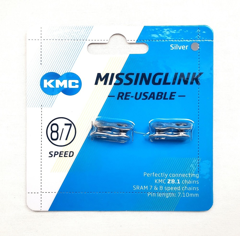 2PCS KMC Missing Link II 7.1mm 6 7 8 speeds Silver Re-usable