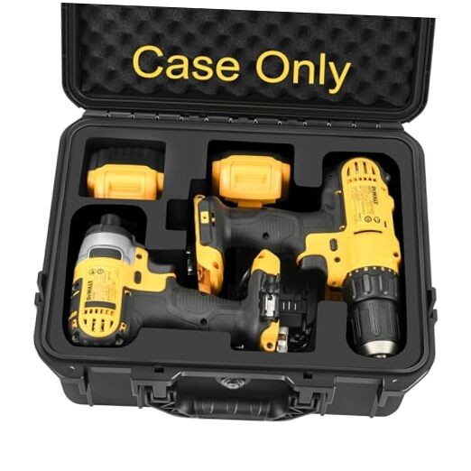 Case for Cordless Drill/Impact Driver Set - Waterproof Hard Tool Box for