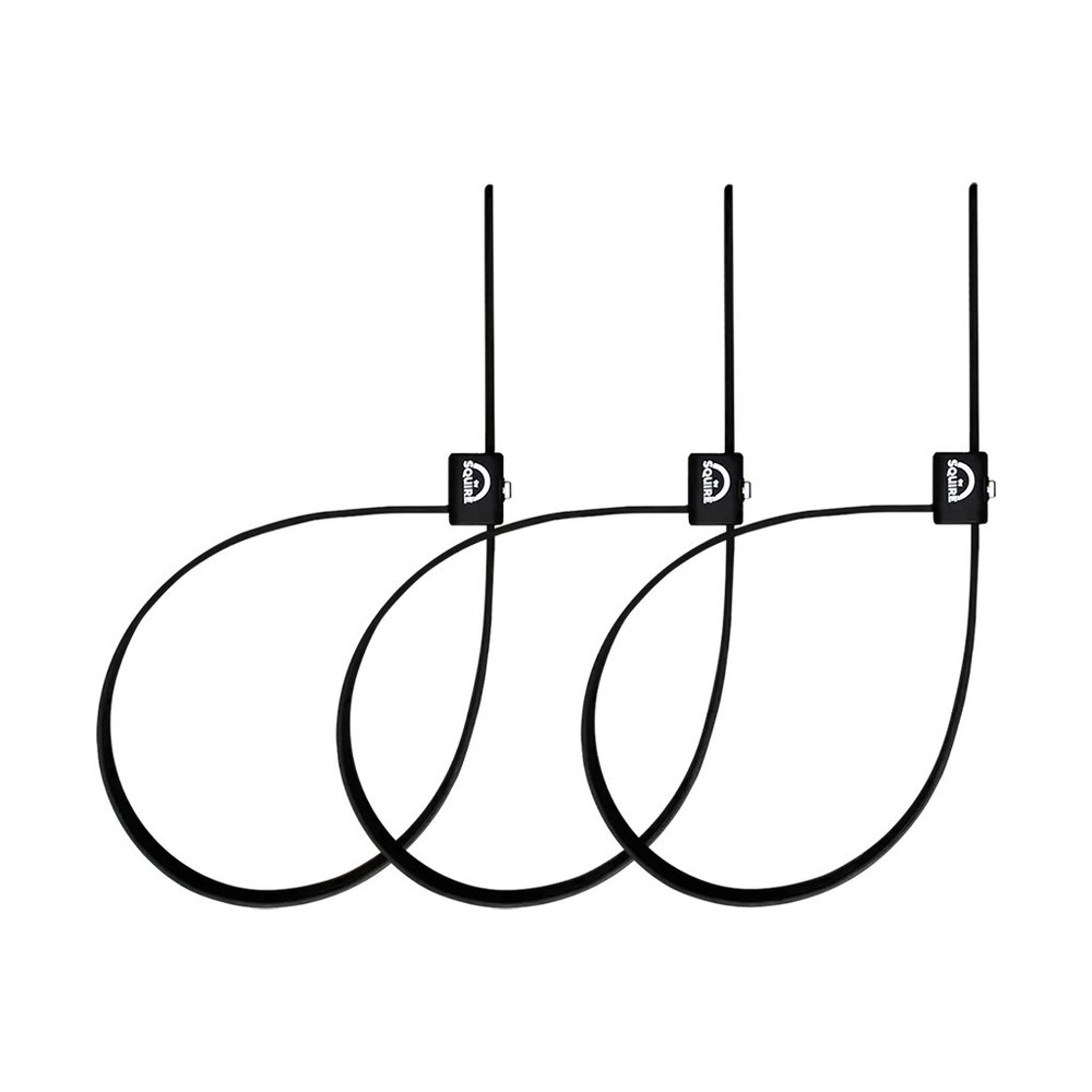 Squire Locks Straplok 10 Cable Lock, Keyed, Black, 3/pack