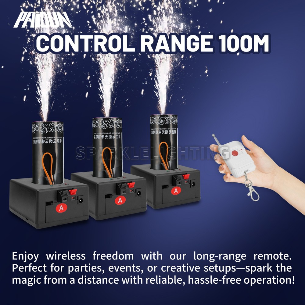 PAIDUN 8PCS Sparkler Base Kit Cold Spark Machine Firework Effect Double Remote