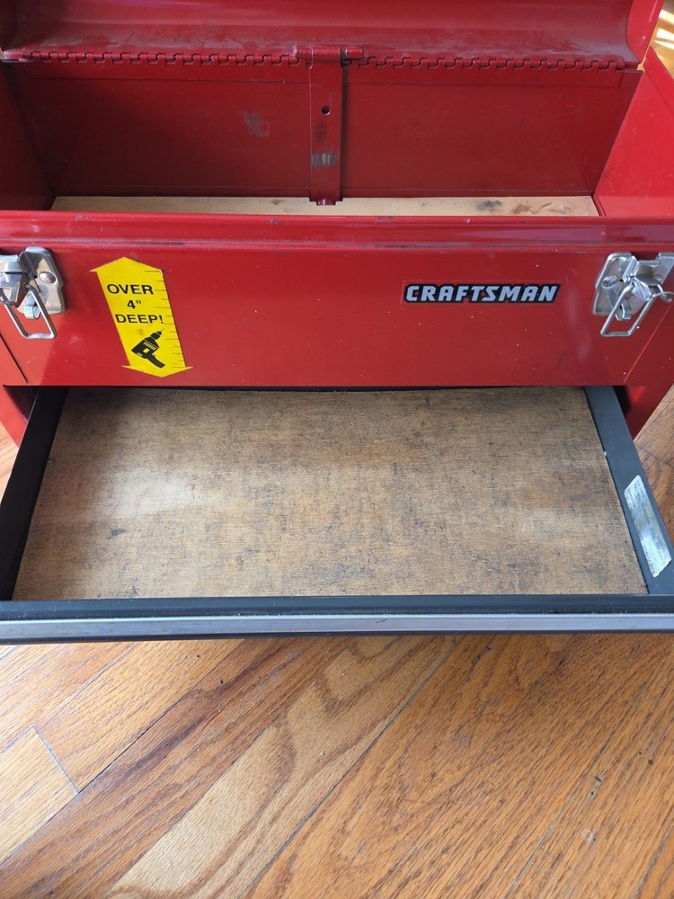 Vintage Craftsman 2 Two Drawer Deep Top Tool Box Red Toolbox