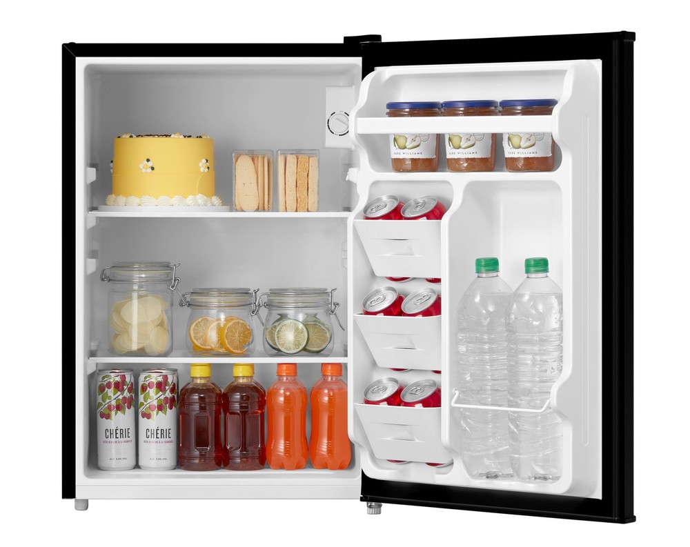 2.7 Cu Ft Single Door Refrigerator, Black, Compact Full-Size Fridge