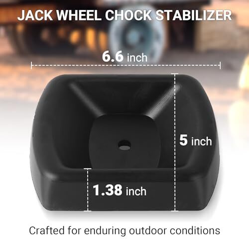 Jack Wheel Chock Stabilizer - Heavy Duty Rubber Dual Trailer Jack Caster Whee...