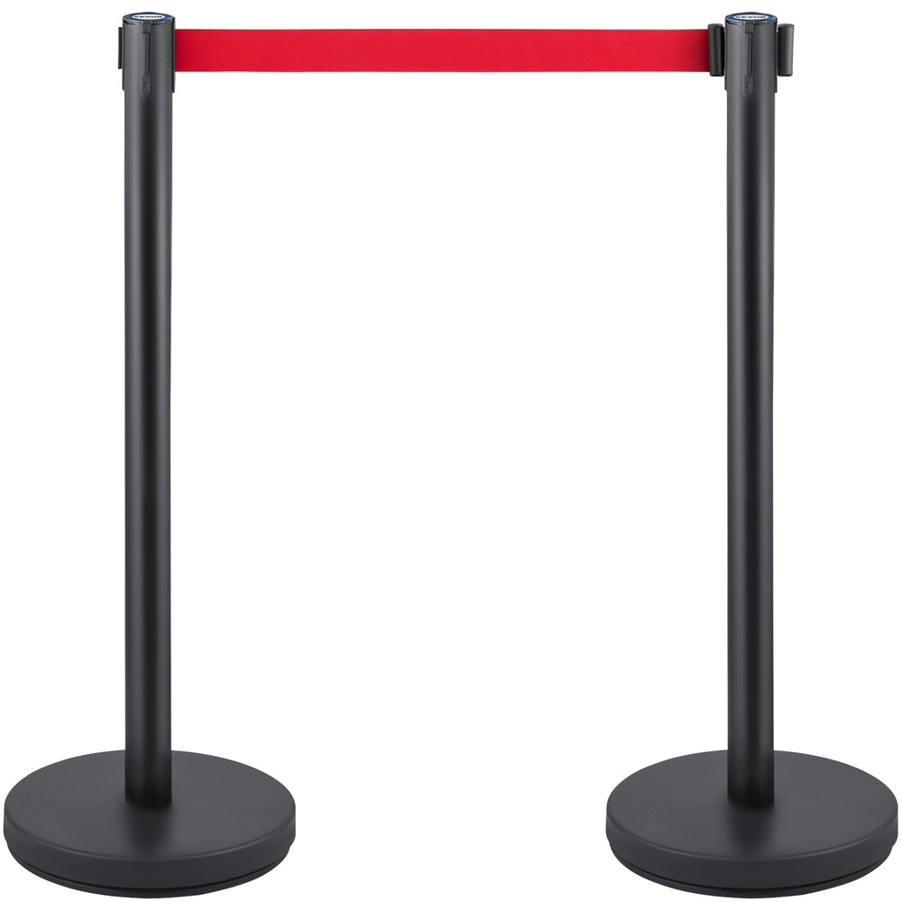 VEVOR 6PCS Crowd Control Barrier Stanchion Posts Set Queue Pole with 6.6ft Belt