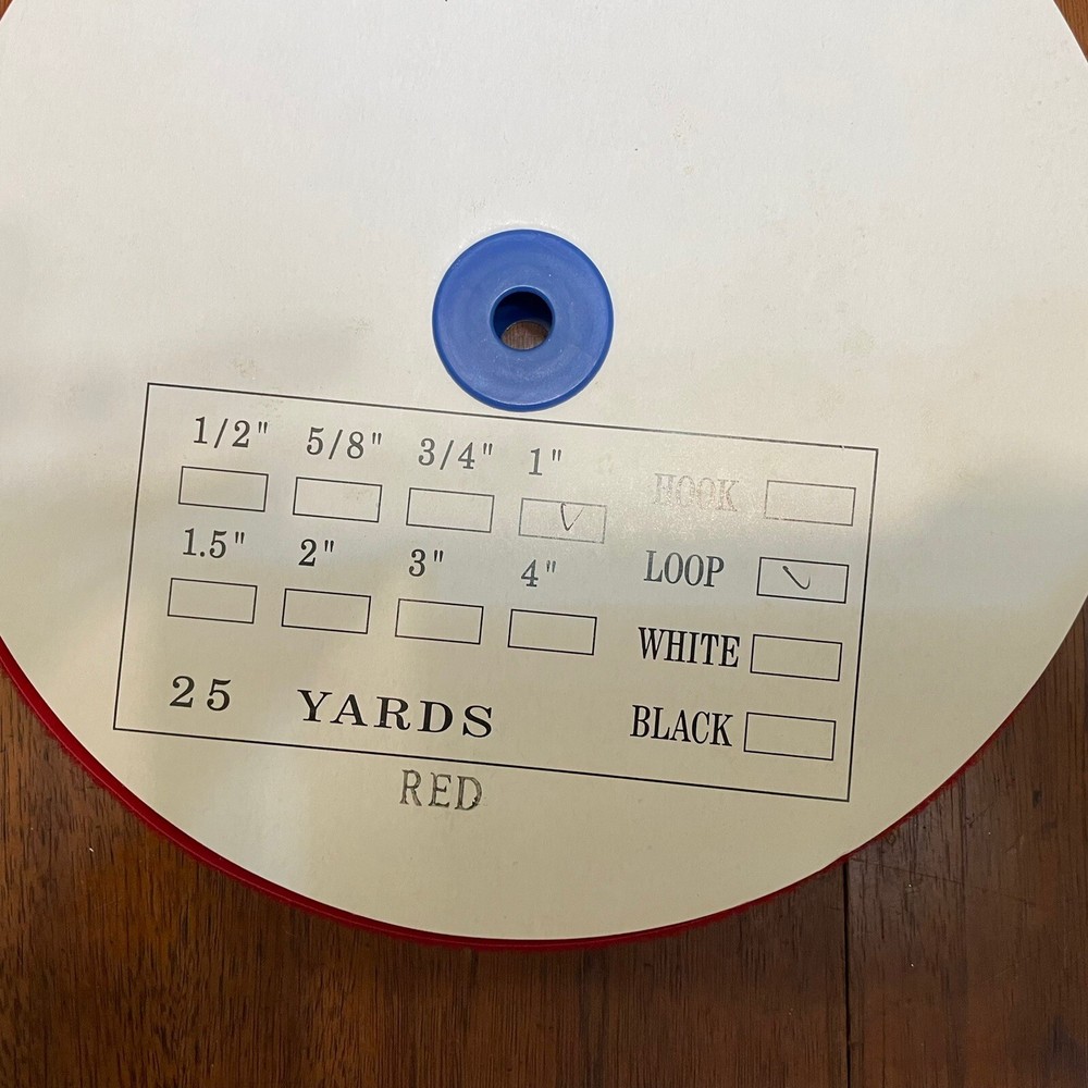 Hook and Loop Sew On Single Sided 25 Yards x 1 inch each Red NON Adhesive 75 ft