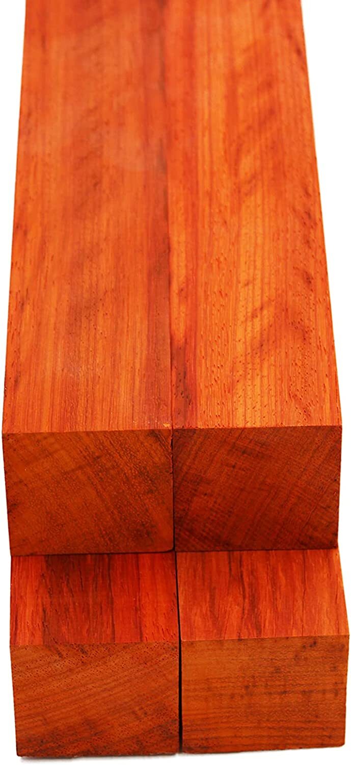Padauk Lumber Square Turning Blanks - 2" x 2" (4 Pcs)