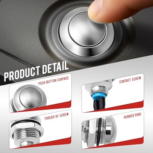 Metal Push Button Switch Momentary SPST 1NO 2A 36V AC/DC with/0.4 10mm Silver