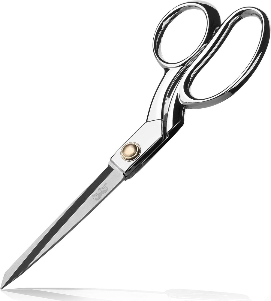 Ultra-Sharp 8-Inch Metal Scissors with Leather Handle for Effortless Cutting