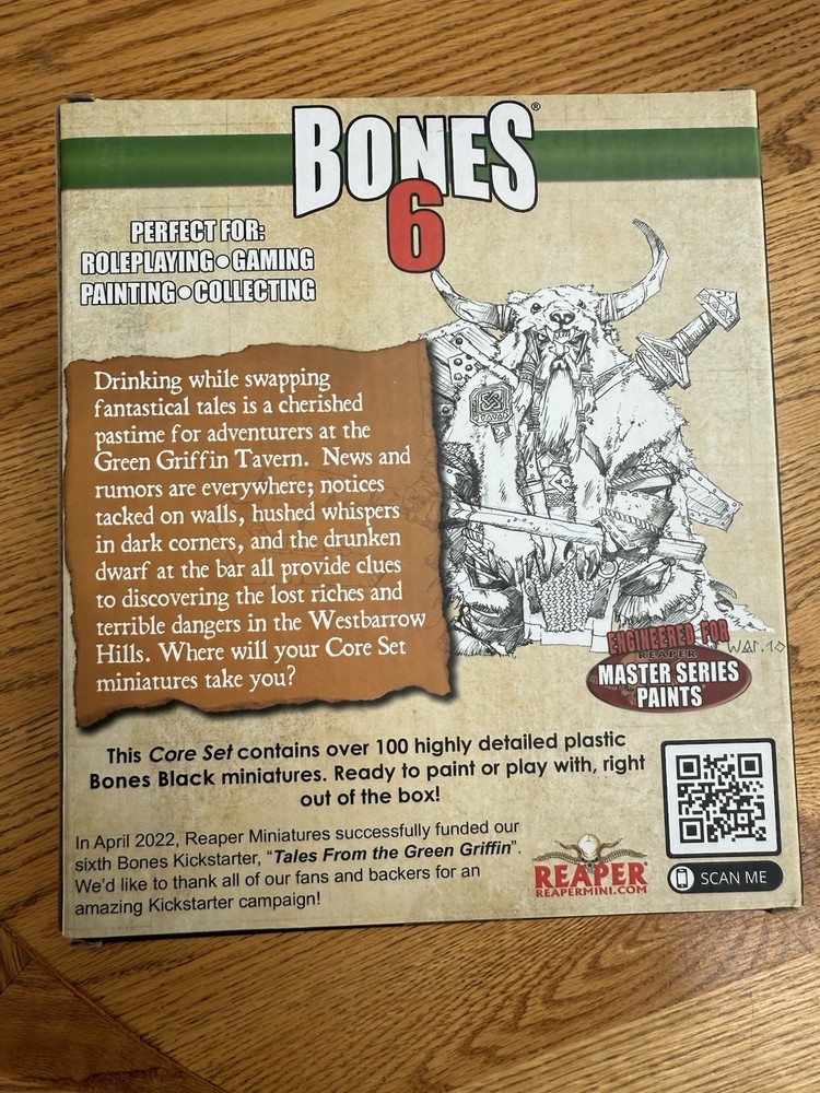 Reaper Miniatures Bones 6 Core Set. New 10057